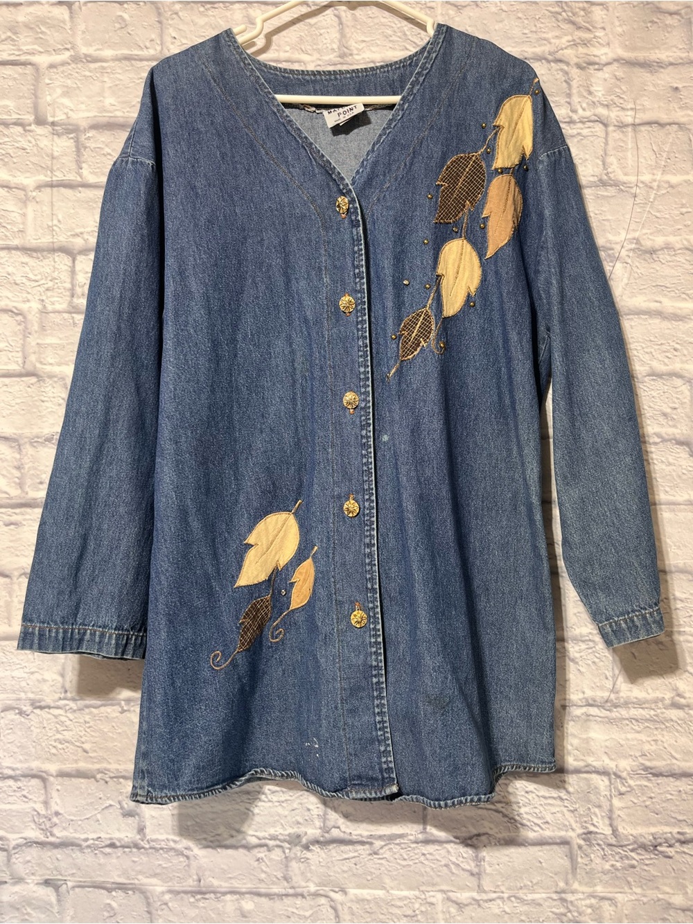Match Point Women's Light Blue Denim Button-Down Shirt
